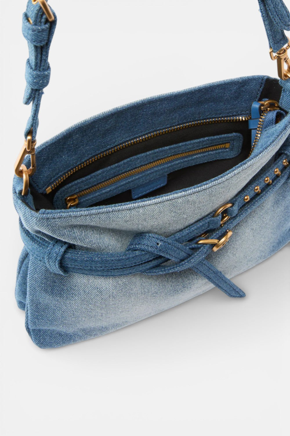 borsa a spalla belt mini denim