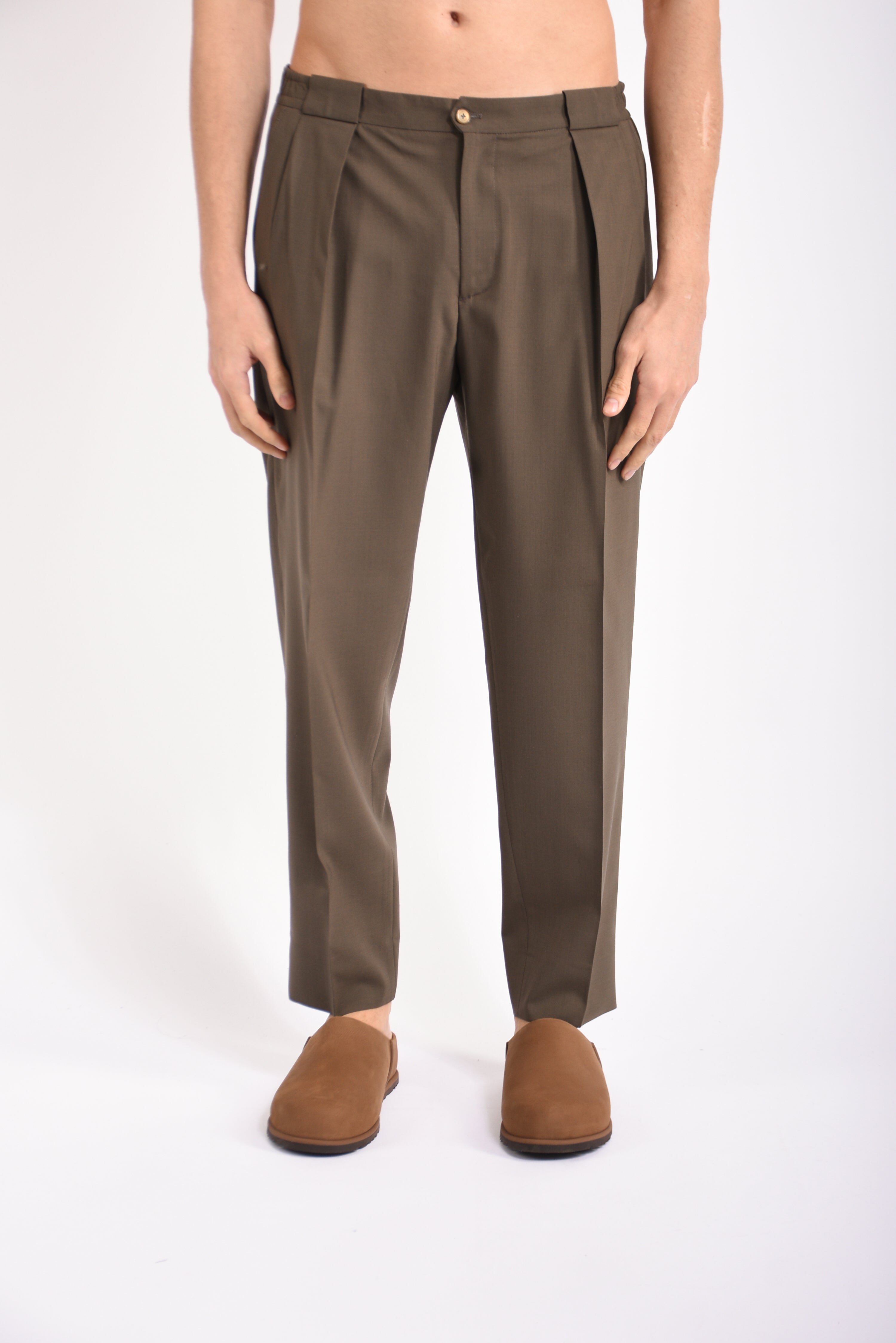 Pantaloni portobellos in fresco lana