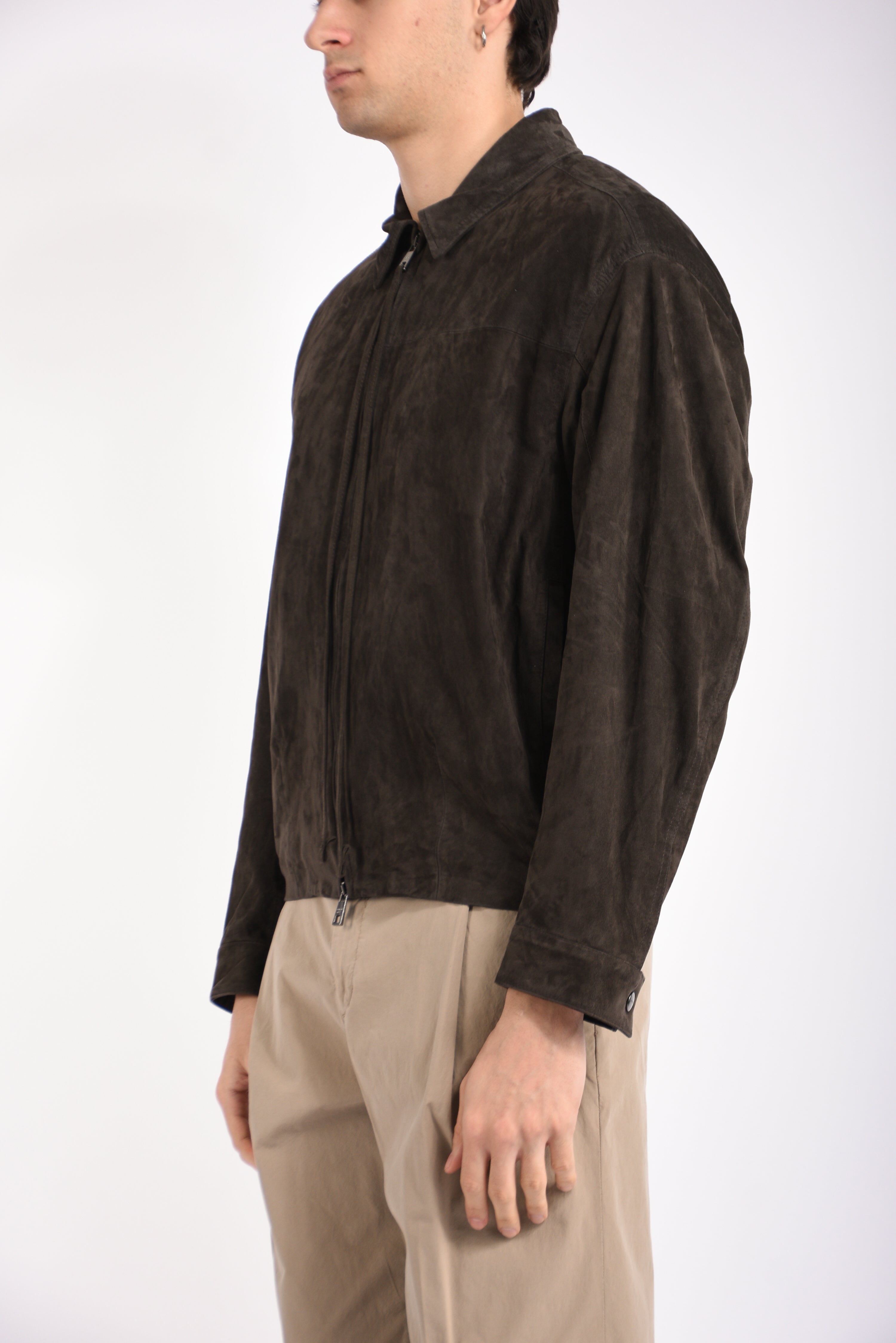 Bomber in camoscio