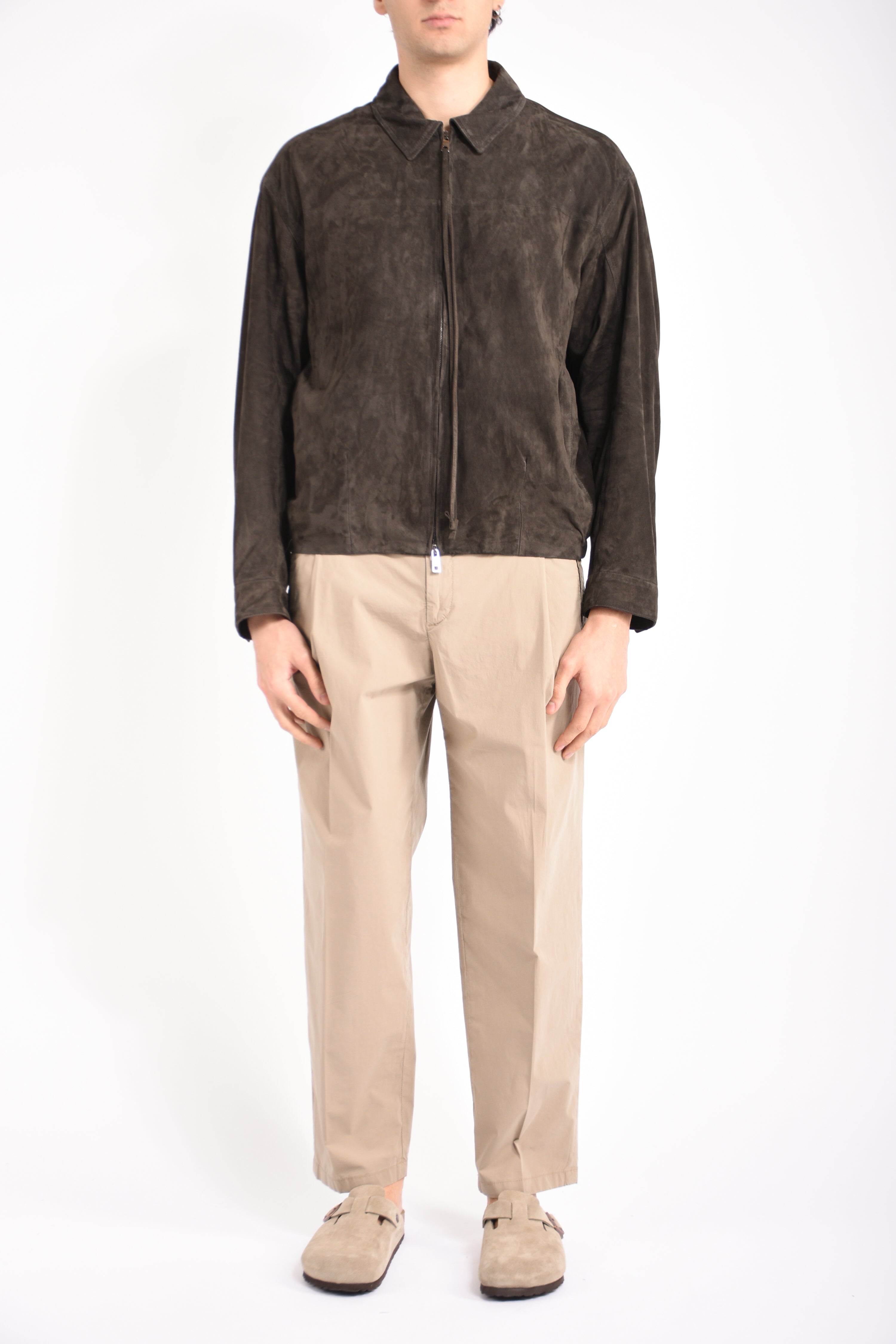 Bomber in camoscio