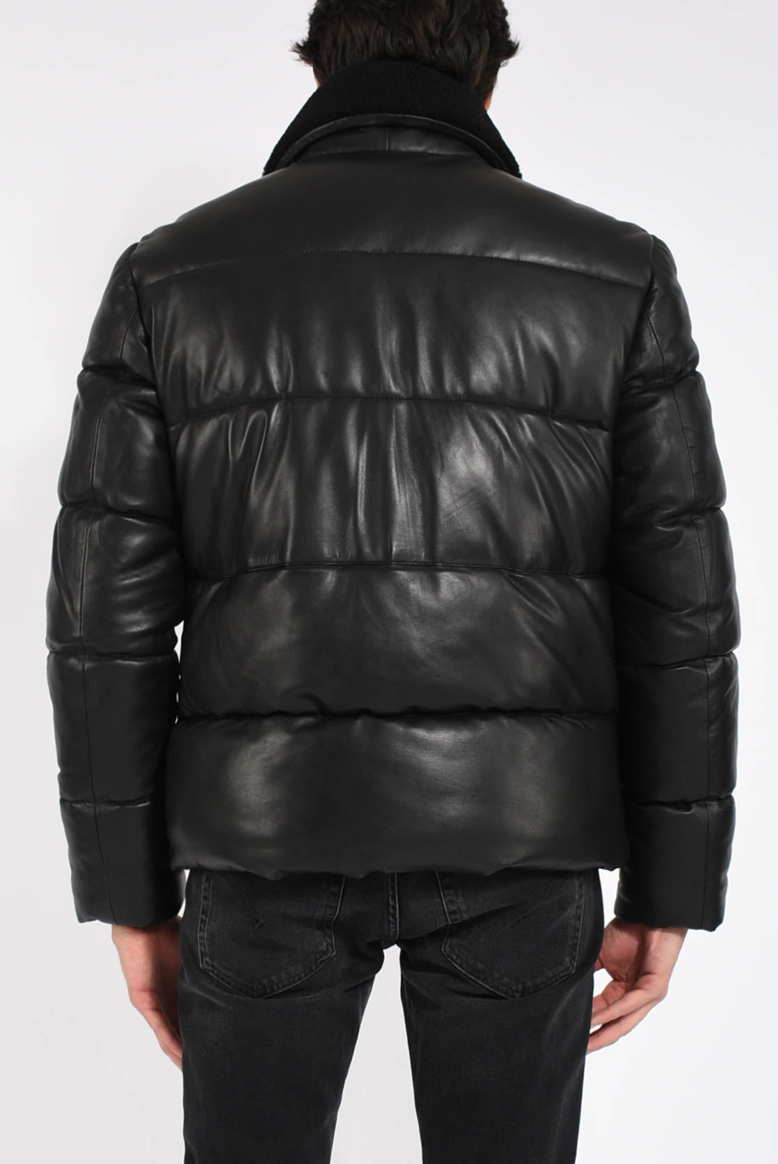 Piumino in pelle