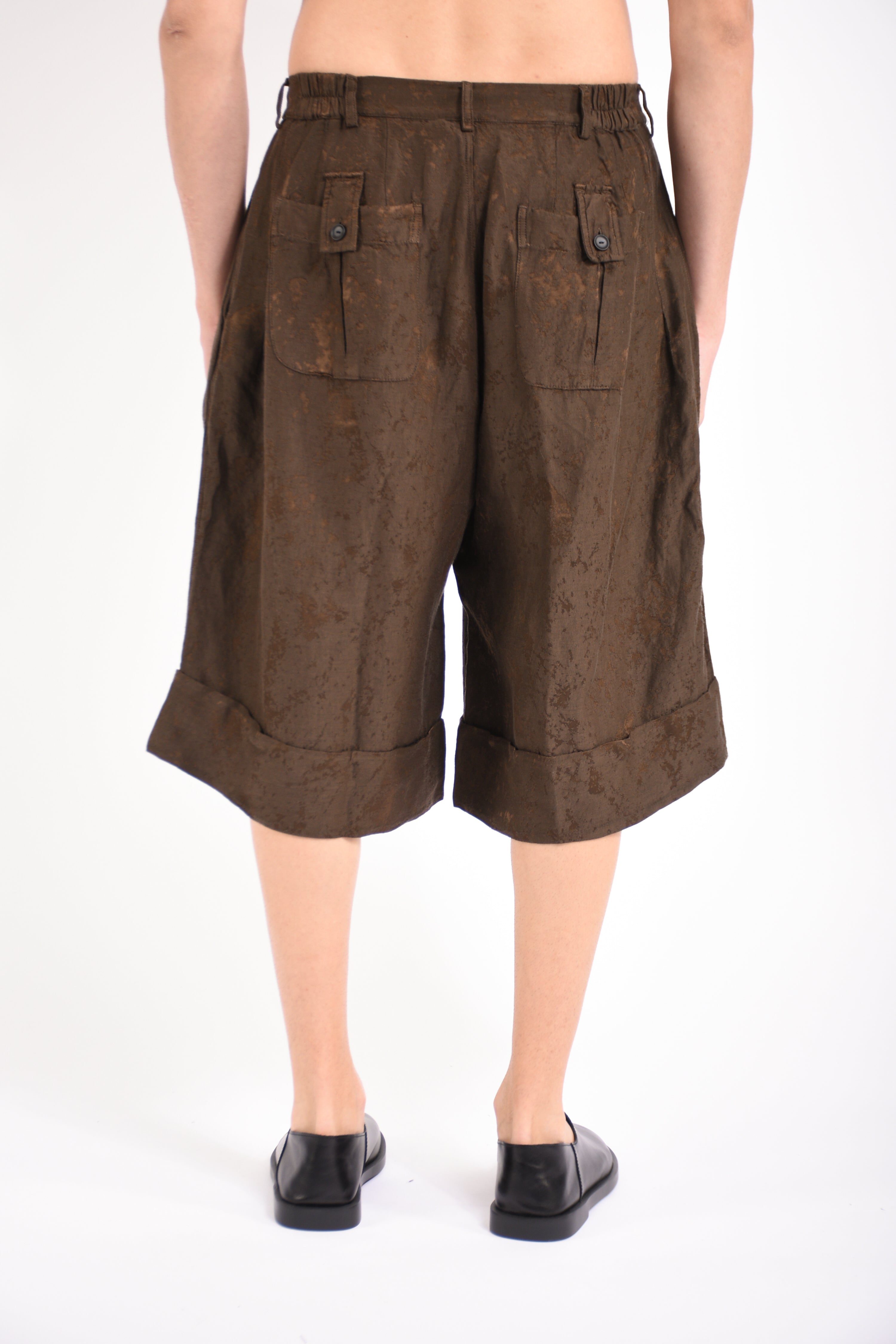 Bermuda cropped pleated in viscosa