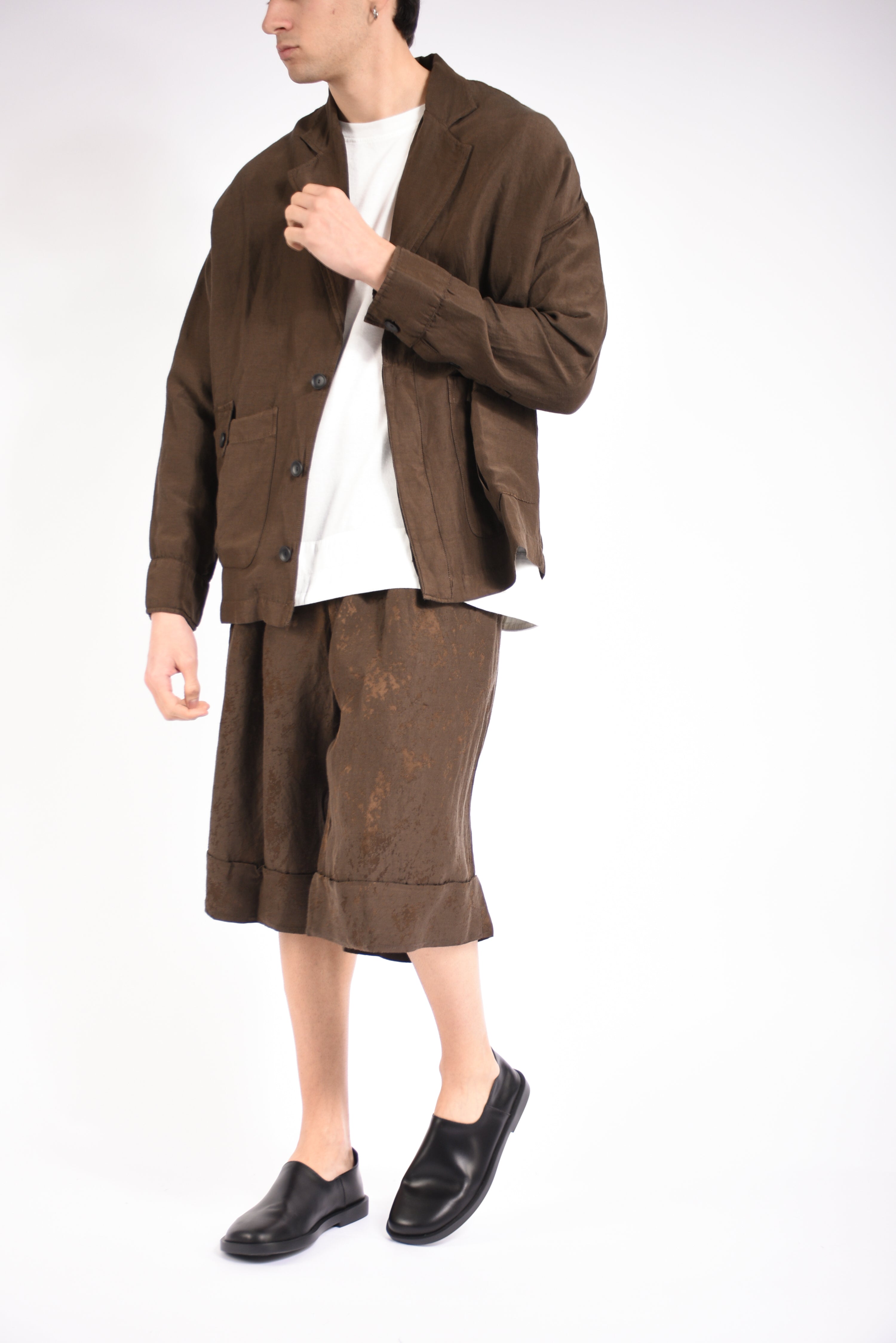 Bermuda cropped pleated in viscosa