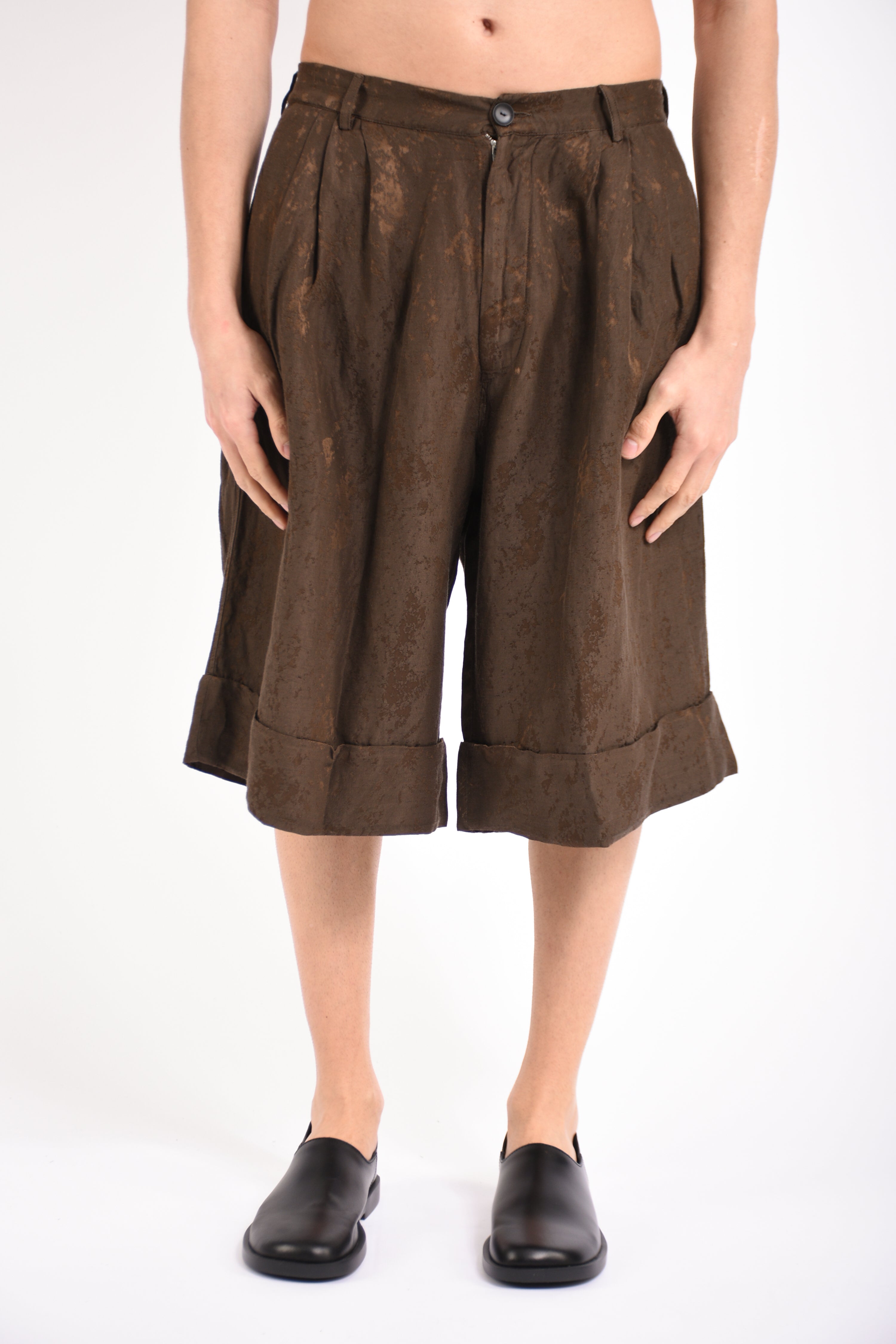 Bermuda cropped pleated in viscosa