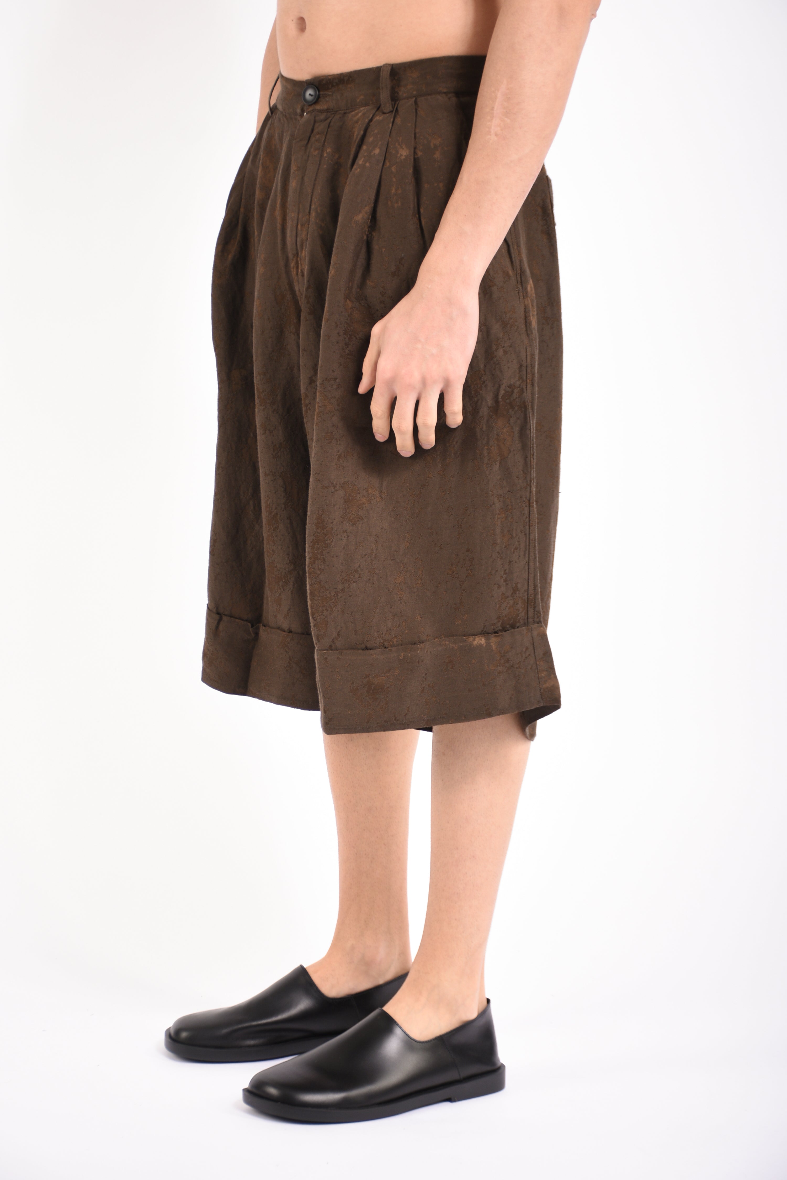 Bermuda cropped pleated in viscosa