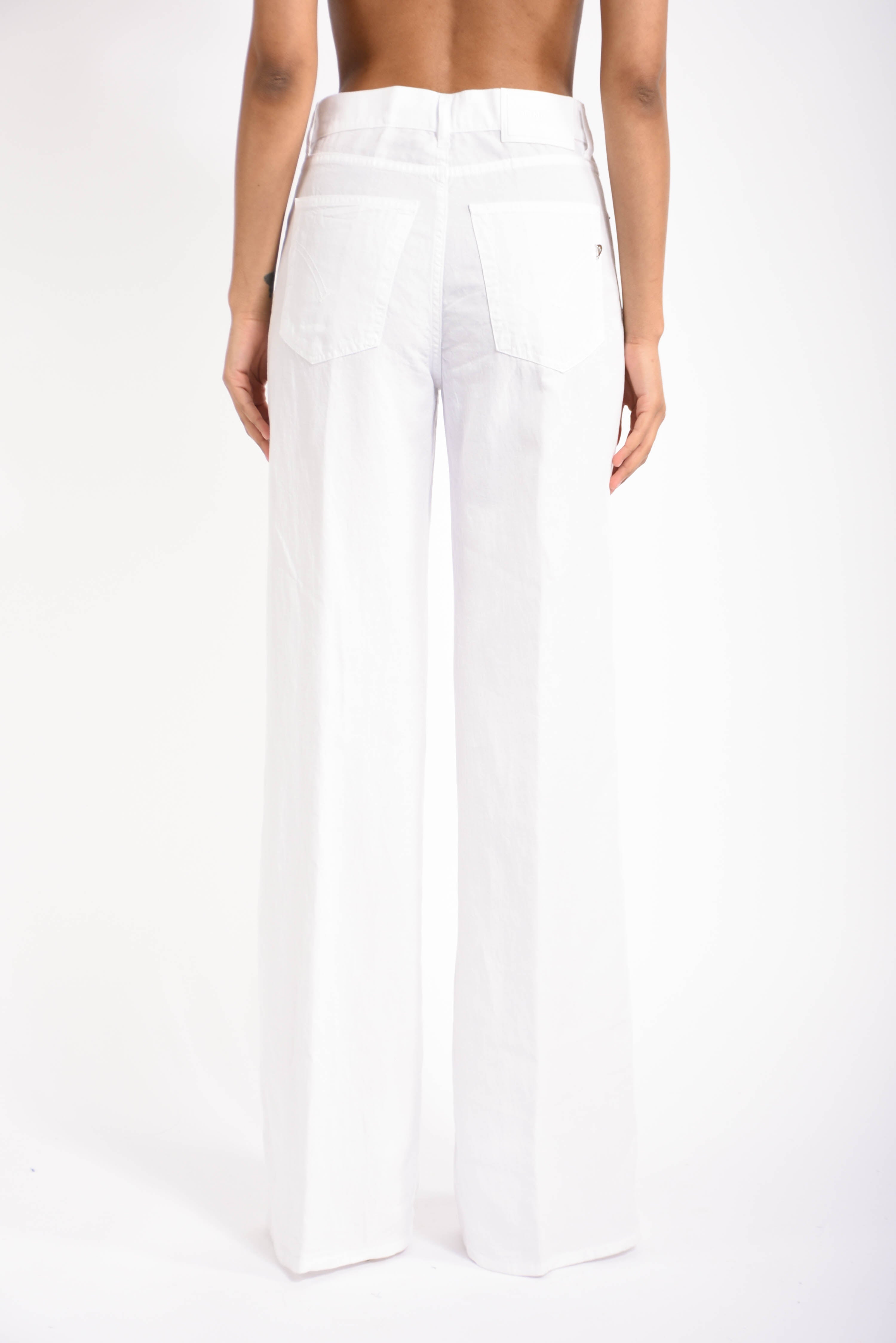 pantaloni wid leg in cotone amber