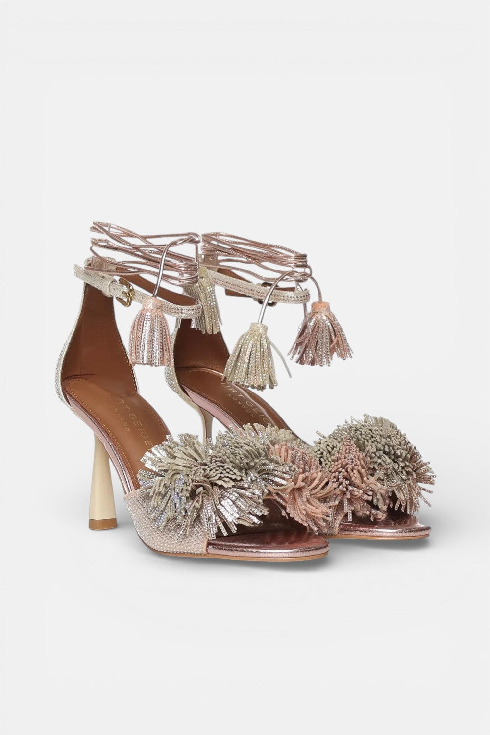 sandali pom pom ankle tie