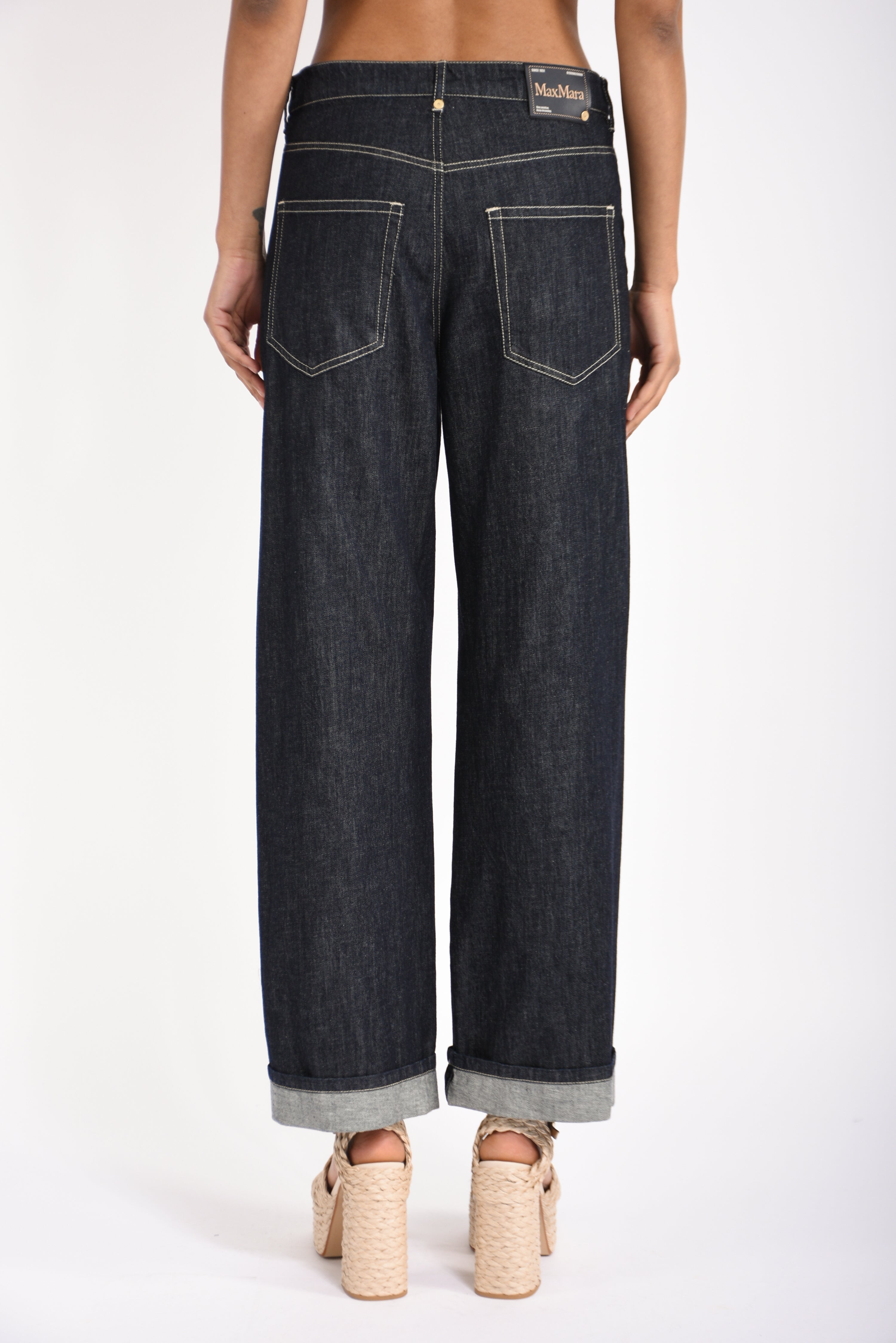 Jeans in denim con risvolto chiara