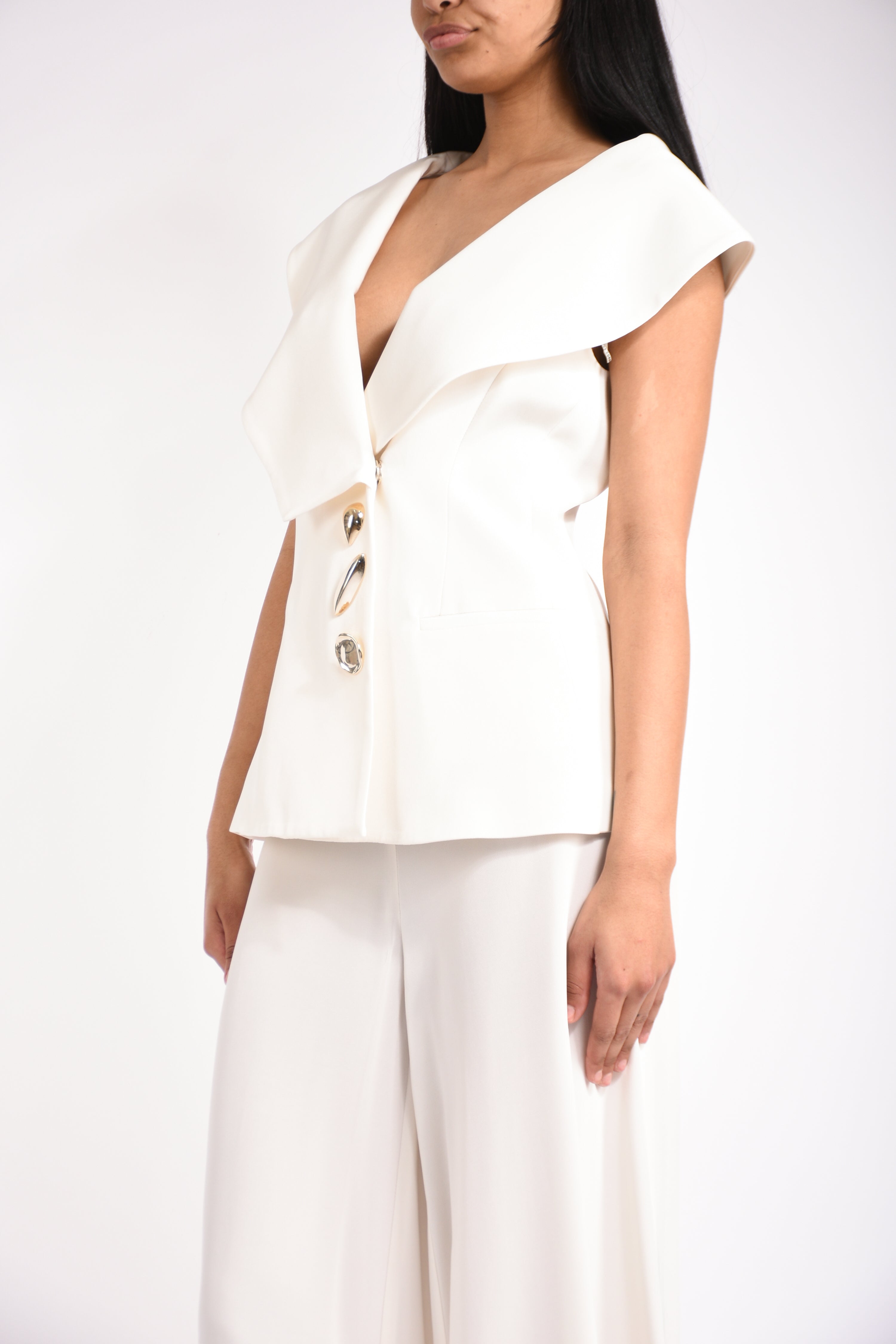 gilet in twill cady