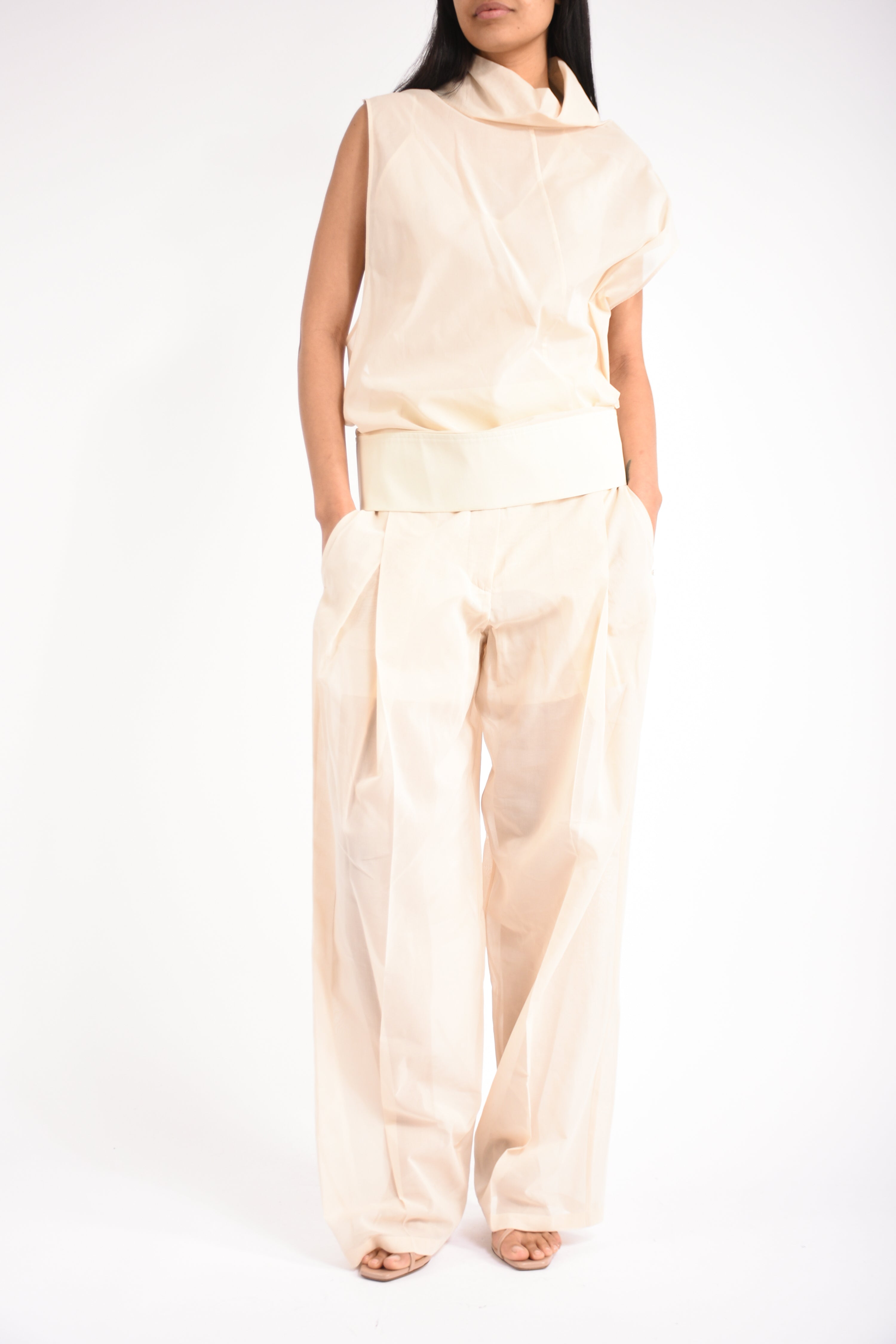 blusa in voile di cotone grado