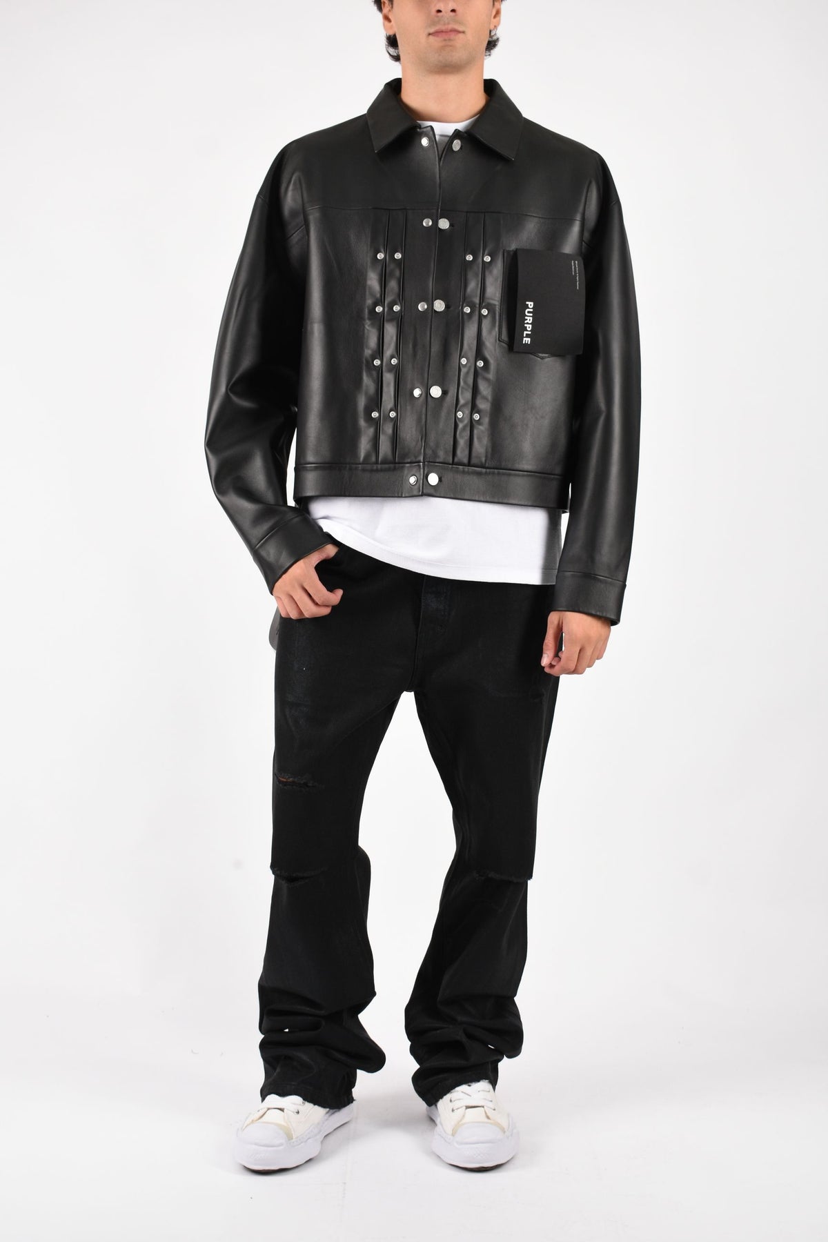 Jeans bootcut rinsed foil