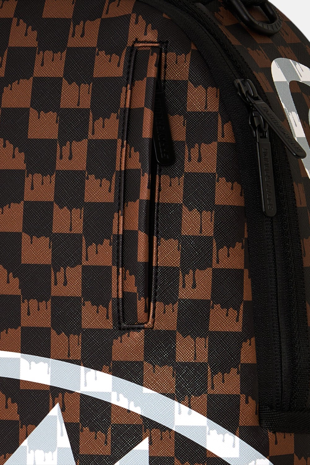 zaino BROWN AND CREAM DRIP CHECK SHARK