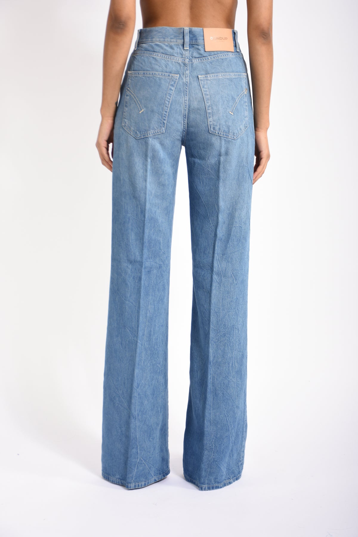 jeans wid leg in denim amber