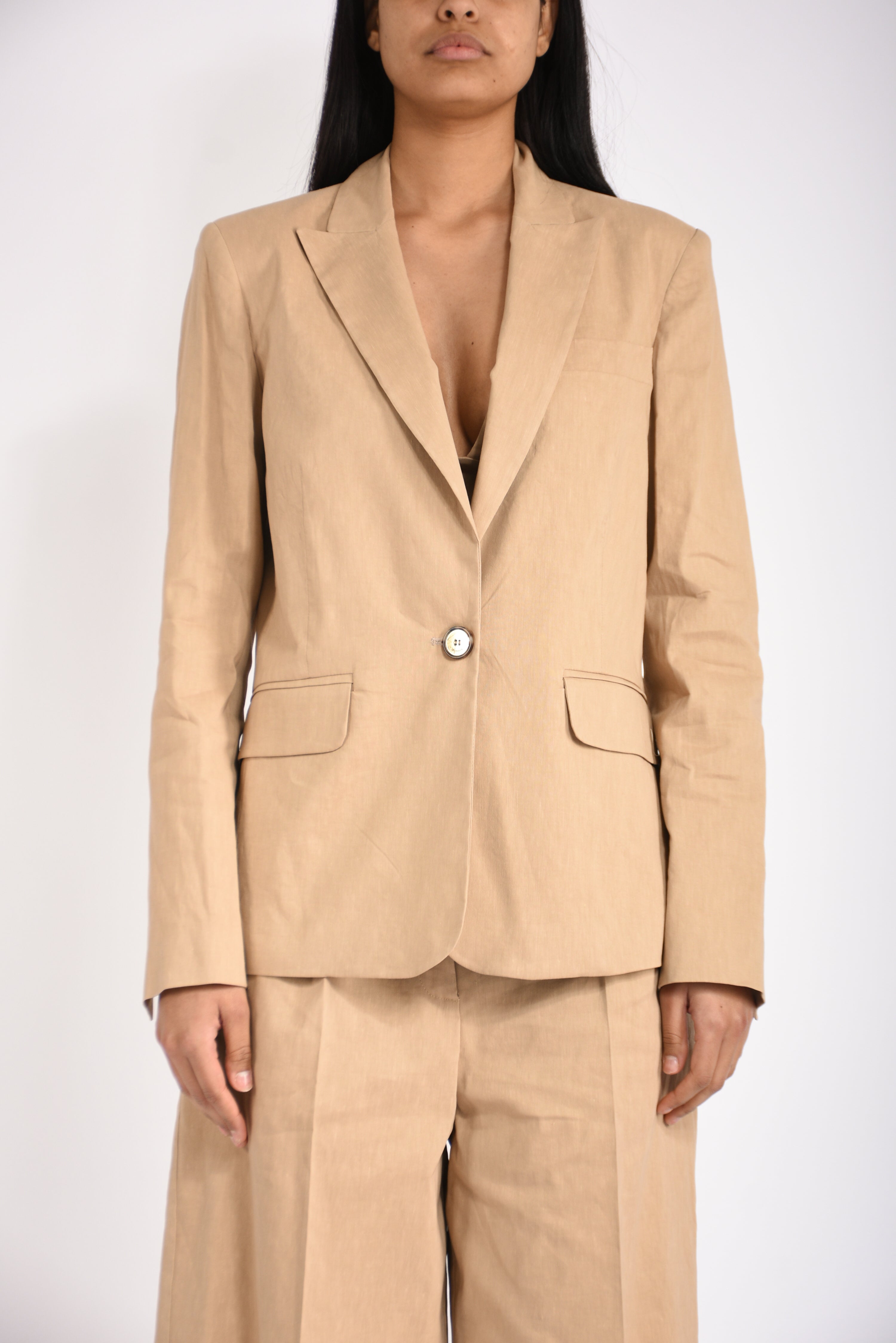 giacca monopetto in lino freda