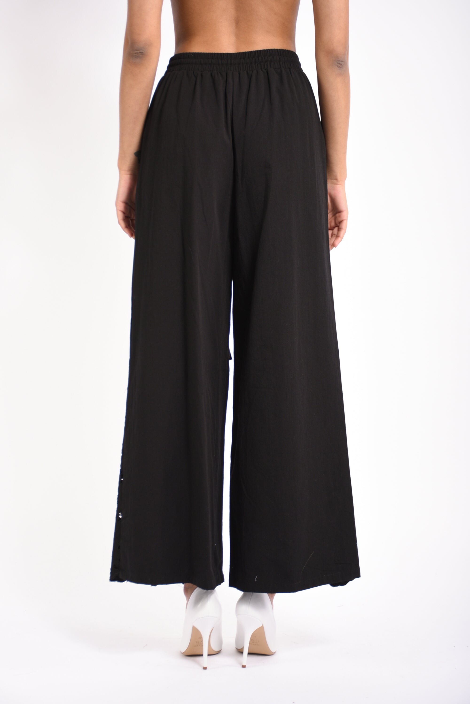 pantaloni in cotone con ricami