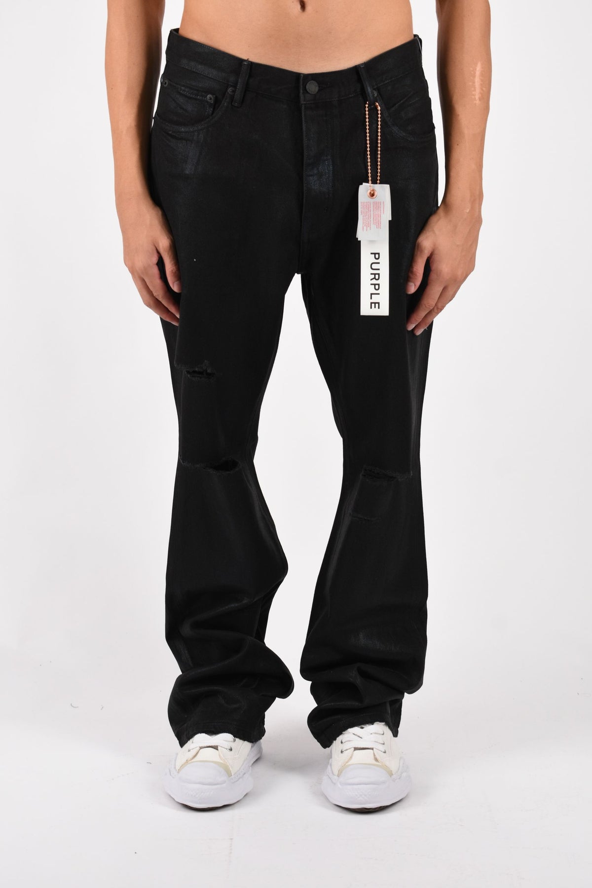 Jeans bootcut rinsed foil