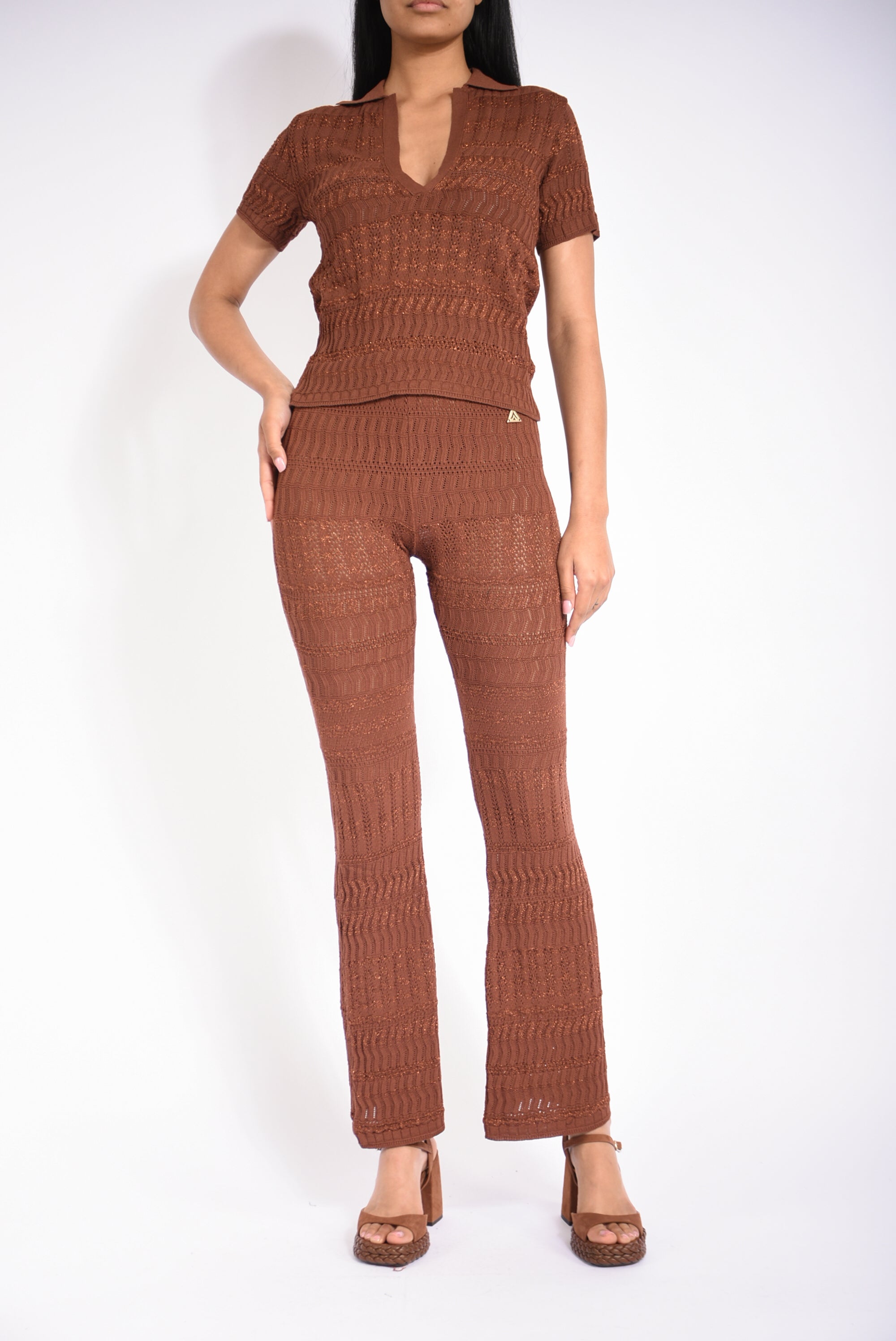 pantaloni lurex lace