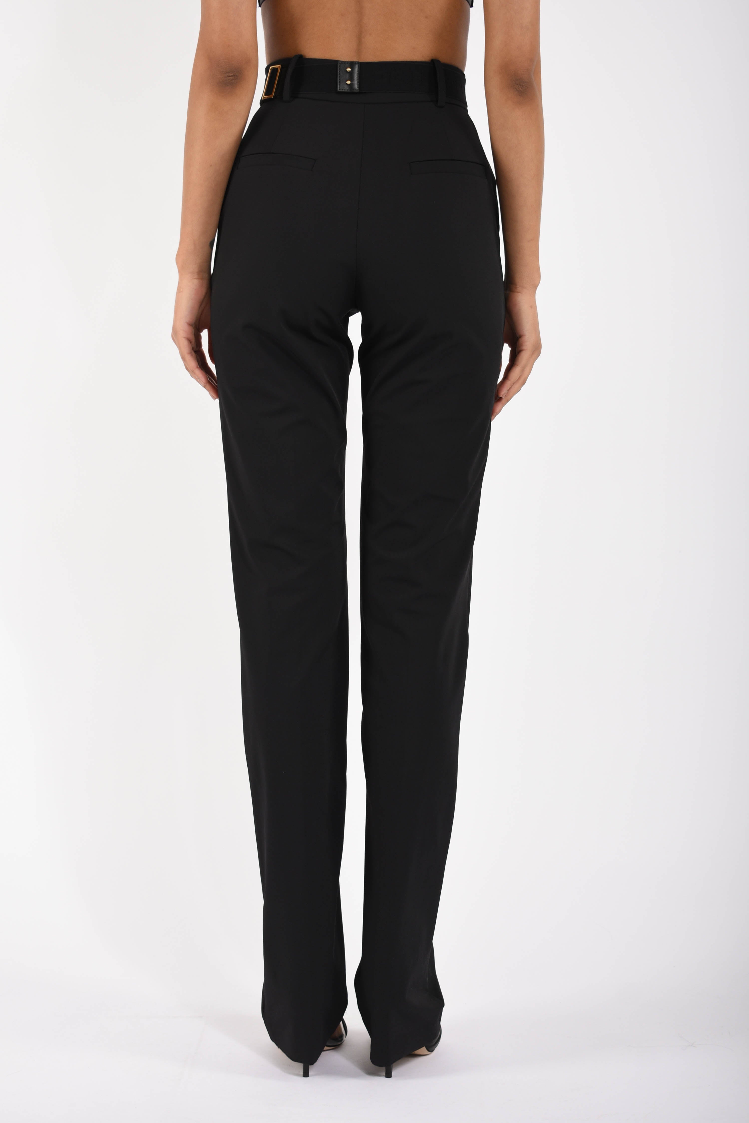 Pantaloni in tessuto tecnico bielastico con cintura