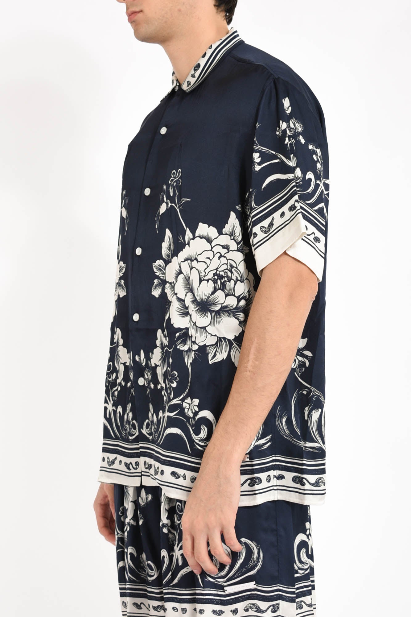 camicia  Blue Flower Print