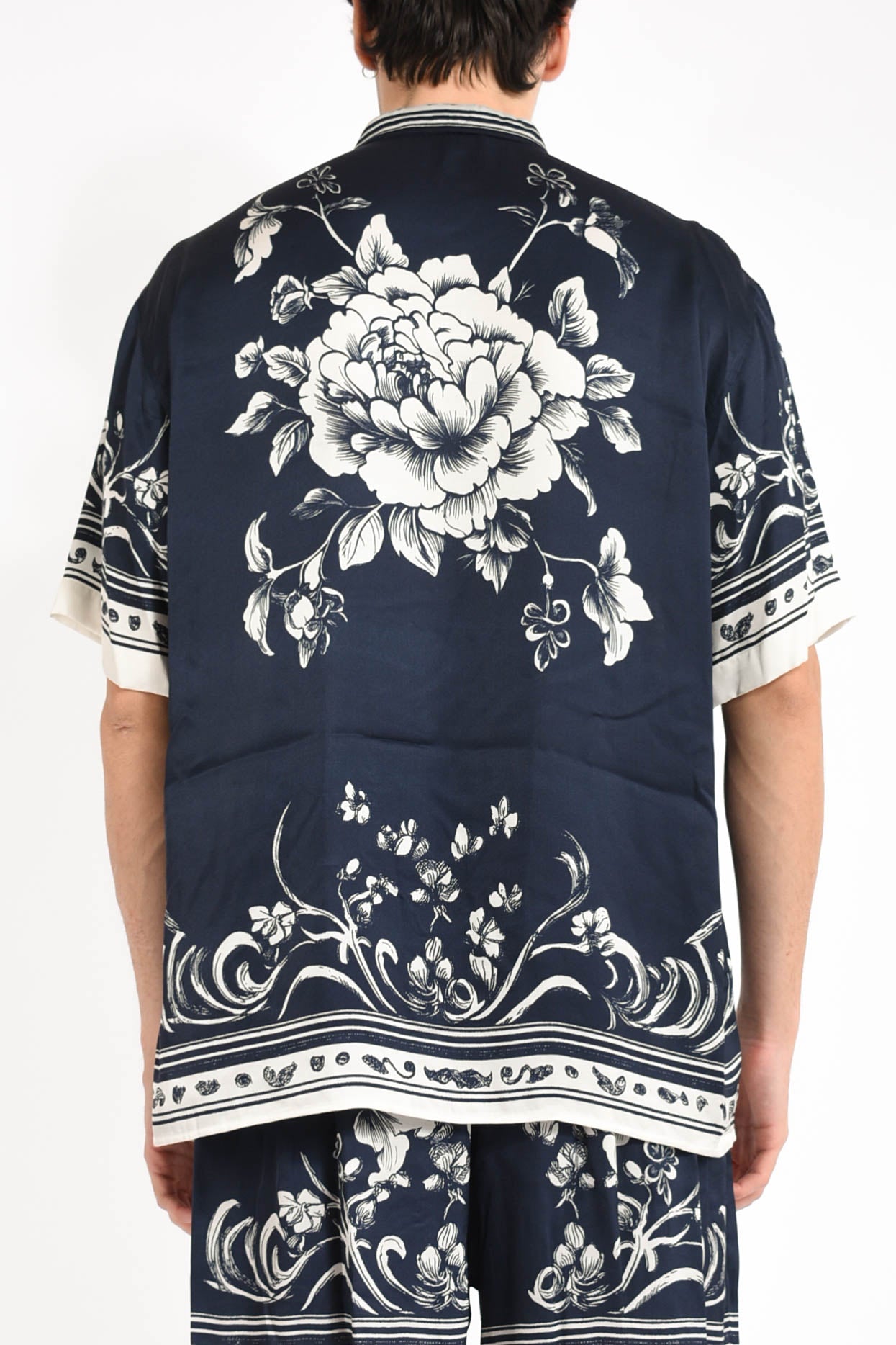 camicia  Blue Flower Print