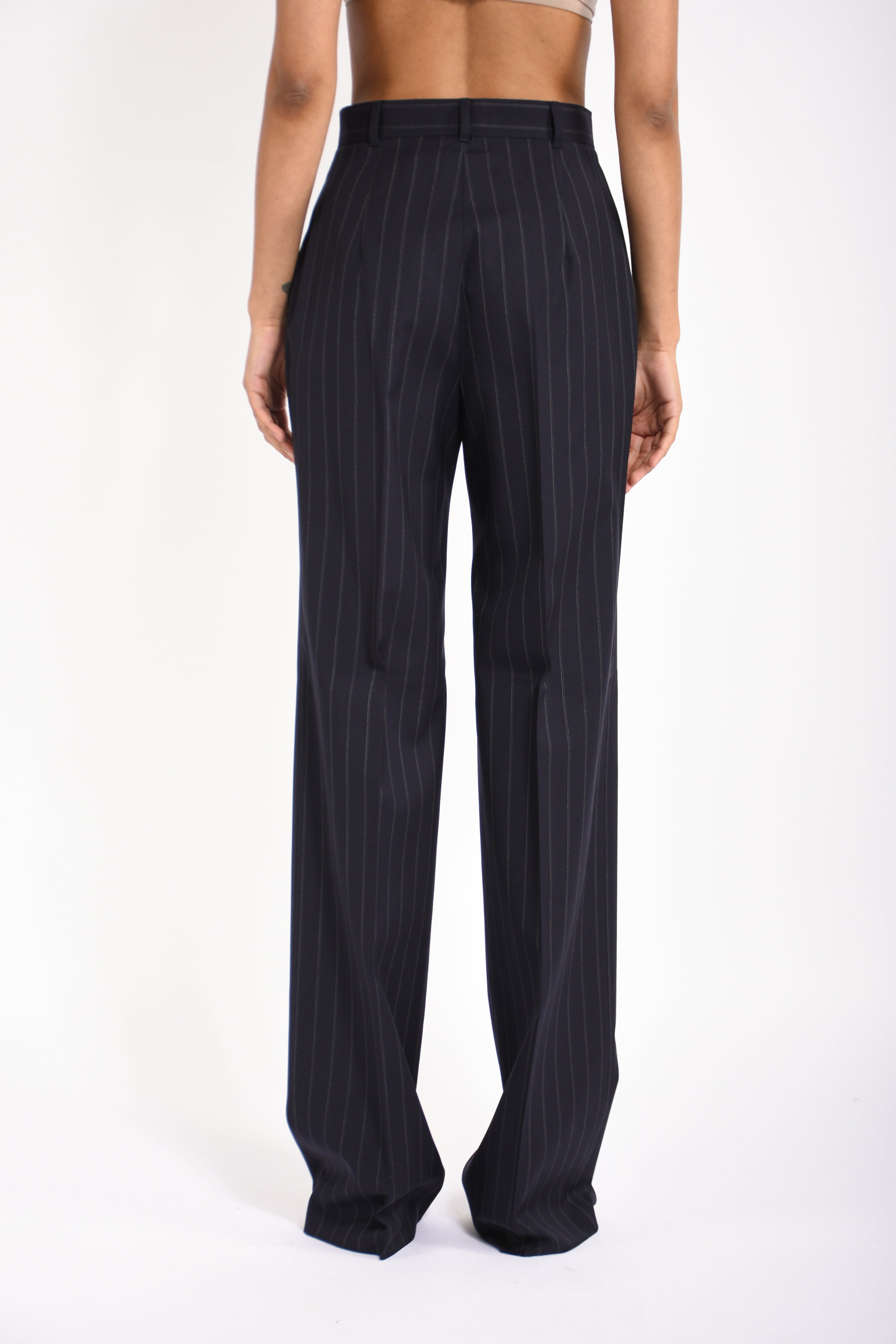 Pantaloni in lana gessata enfasi