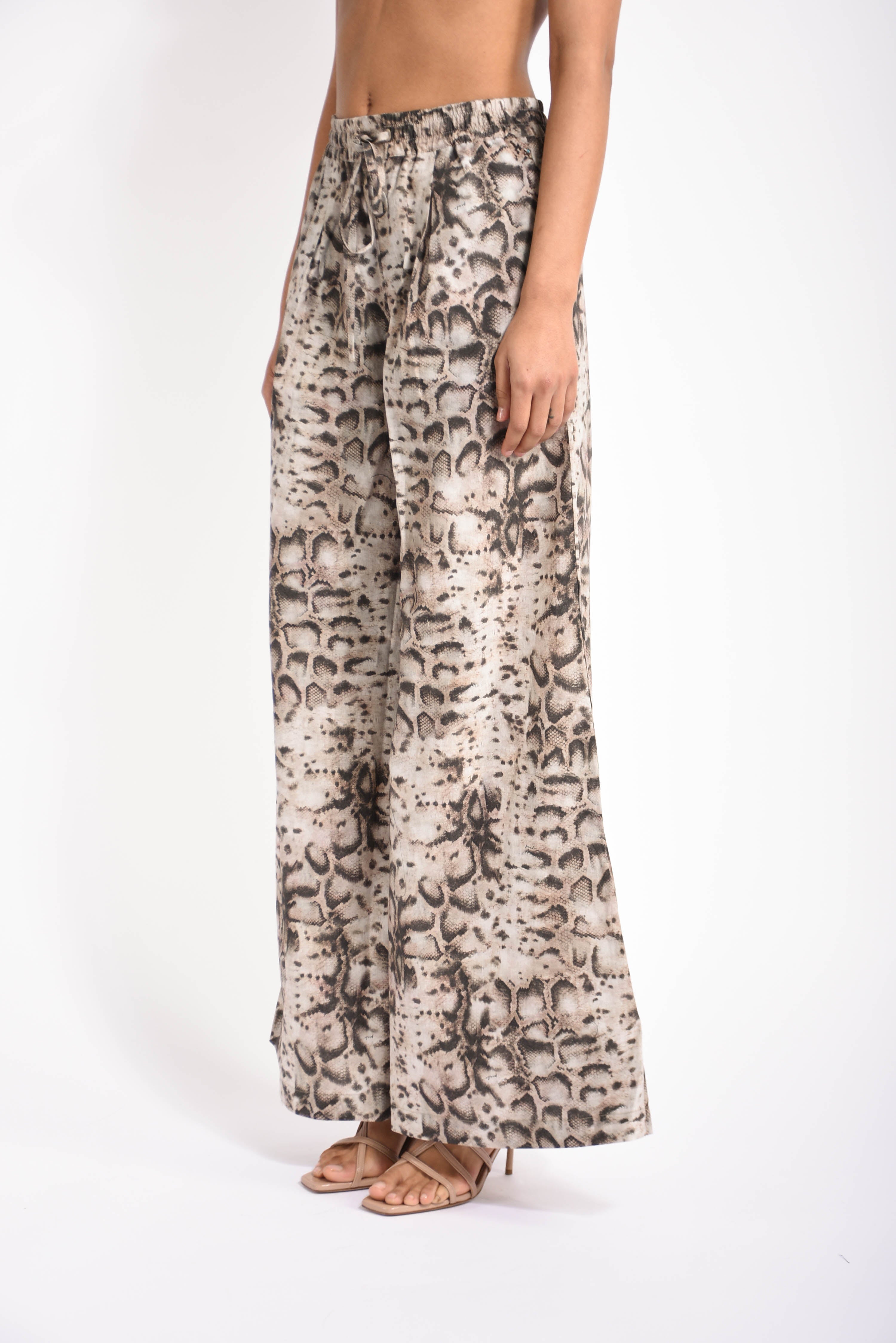 Pantaloni ampi con stampa snake gussola