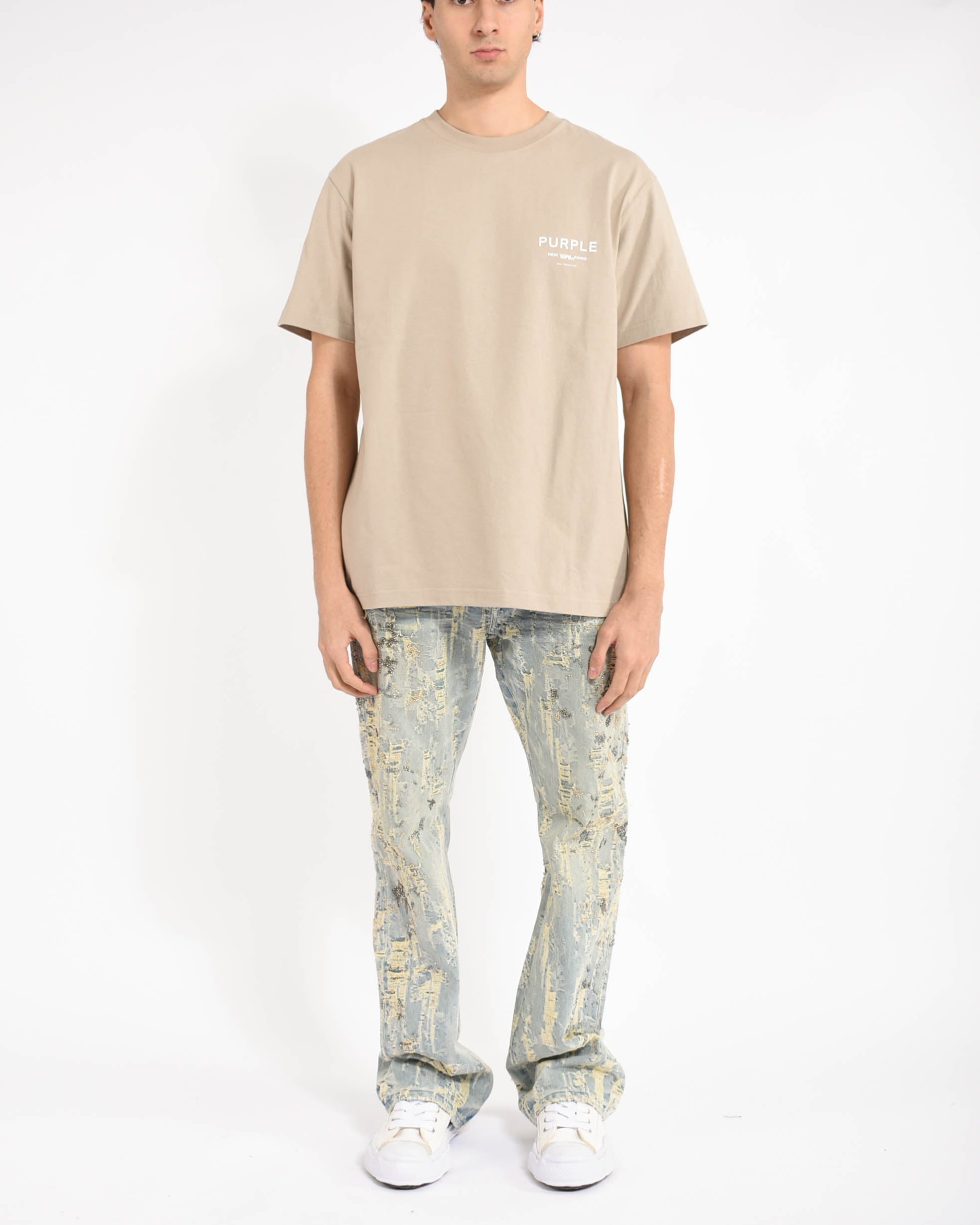 Jeans BootCut Bead Splatter Destroy