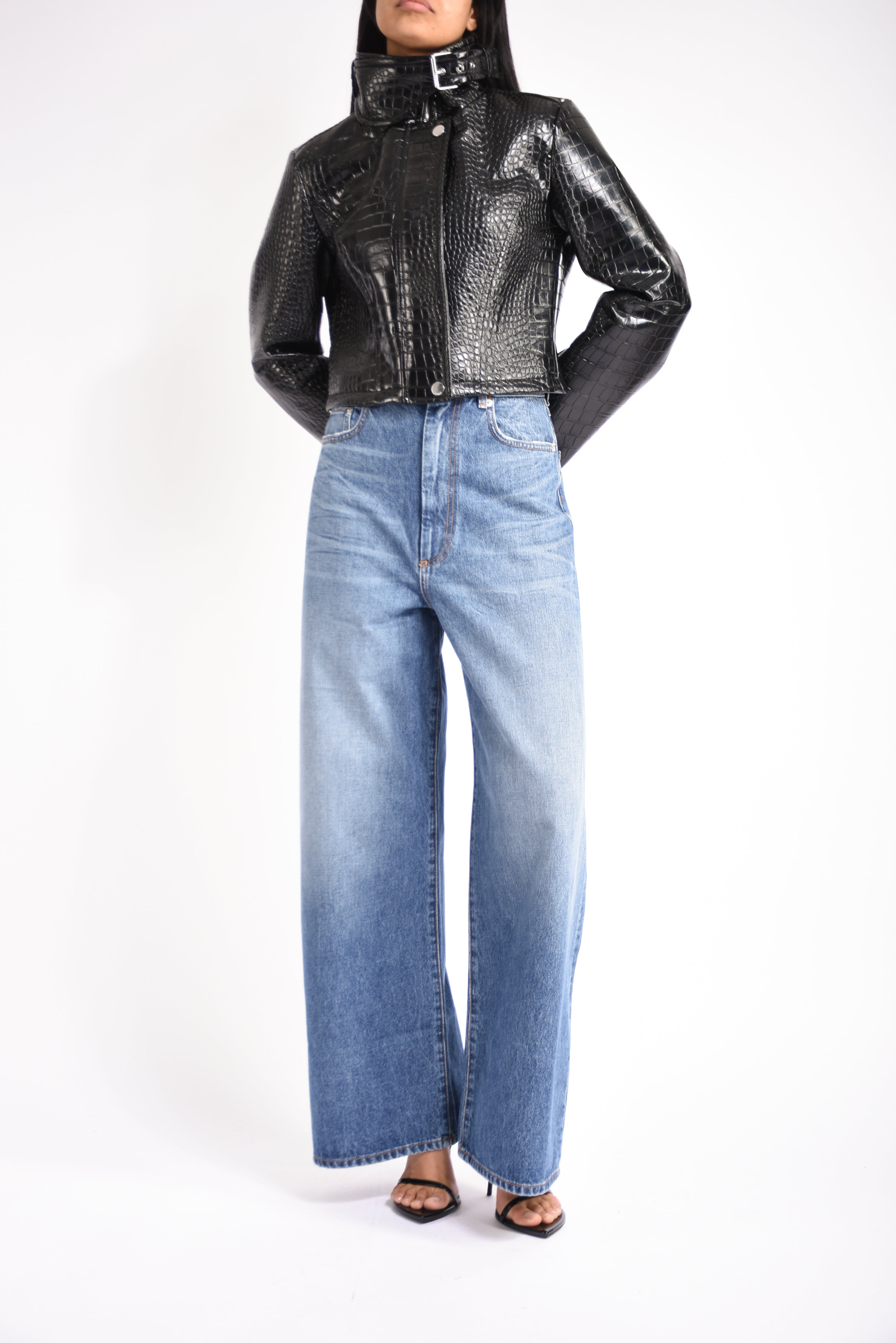 jeans ampio a vita bassa angri